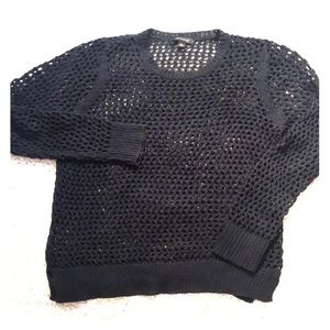 Ann Taylor open weave navy sweater L